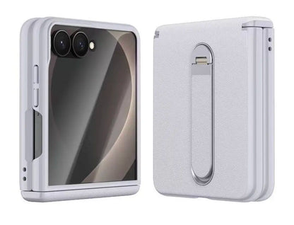 Wholesale Galaxy Z Flip8 Case – Spring Hinge + Diamond Glass + Built‑in Stand | Lumiere Factory
