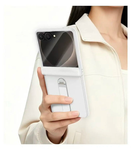 Wholesale Galaxy Z Flip8 Case – Spring Hinge + Diamond Glass + Built‑in Stand | Lumiere Factory