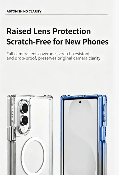 Wholesale Anti-Yellowing Transparent Magnetic Foldable Case for Samsung Z Fold8 / Z Flip8