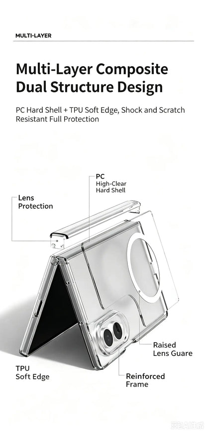 Wholesale Anti-Yellowing Transparent Magnetic Foldable Case for Samsung Z Fold8 / Z Flip8