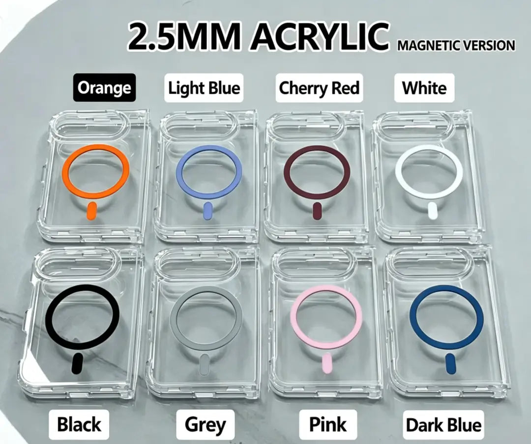2.5mm Acrylic Hybrid Magnetic Case | 30000Gs Magnet, 4.5‑Level Anti‑Yellowing, Bayer TPU, Wholesale OEM ODM