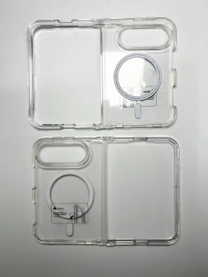 iPhone 18 Fold Magnetic Clear Case, Custom Logo MagSafe TPU PC Drop Proof Phone Case