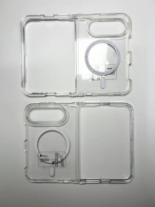 iPhone 18 Fold Magnetic Clear Case, Custom Logo MagSafe TPU PC Drop Proof Phone Case