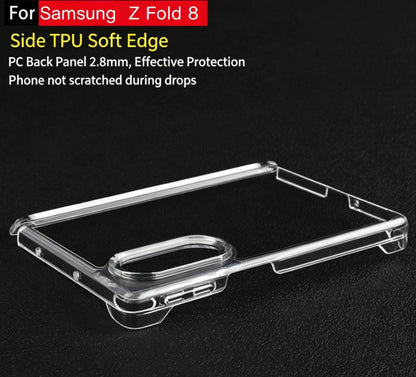 Samsung Galaxy Z Fold 8 Ultra / Wide Case | All-in-One Clear TPU Cover with Metal Buckle & 360° Magnetic Kickstand