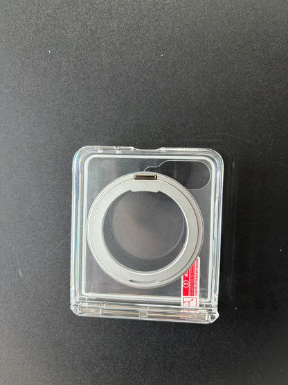 Galaxy Z Flip8 Foldable Clear MagSafe Case | 360° Rotatable Metal Ring Stand