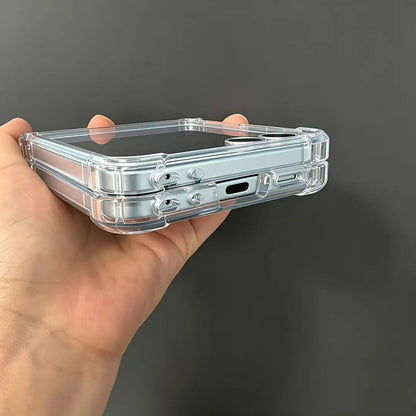 Wholesale Clear Magnetic Shockproof Case For Samsung Galaxy Z Flip8 N52 Magnet 360 Ring Holder Full Hinge Protection