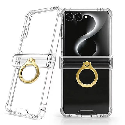 Wholesale Clear Magnetic Shockproof Case For Samsung Galaxy Z Flip8 N52 Magnet 360 Ring Holder Full Hinge Protection