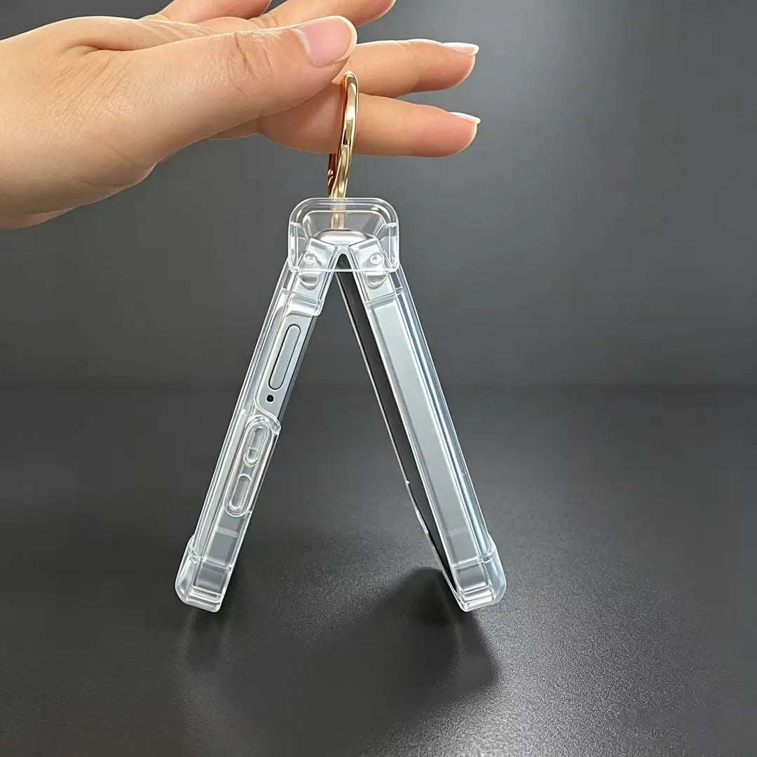 Wholesale Clear Magnetic Shockproof Case For Samsung Galaxy Z Flip8 N52 Magnet 360 Ring Holder Full Hinge Protection