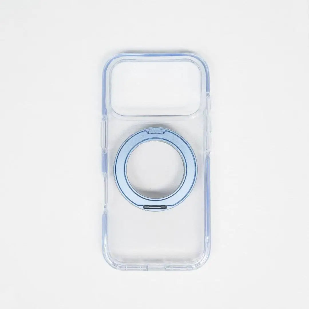 iPhone 18 Pro Clear MagSafe Case | 360° Rotatable Metal Ring Stand
