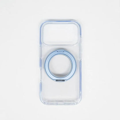 iPhone 18 Pro Clear MagSafe Case | 360° Rotatable Metal Ring Stand