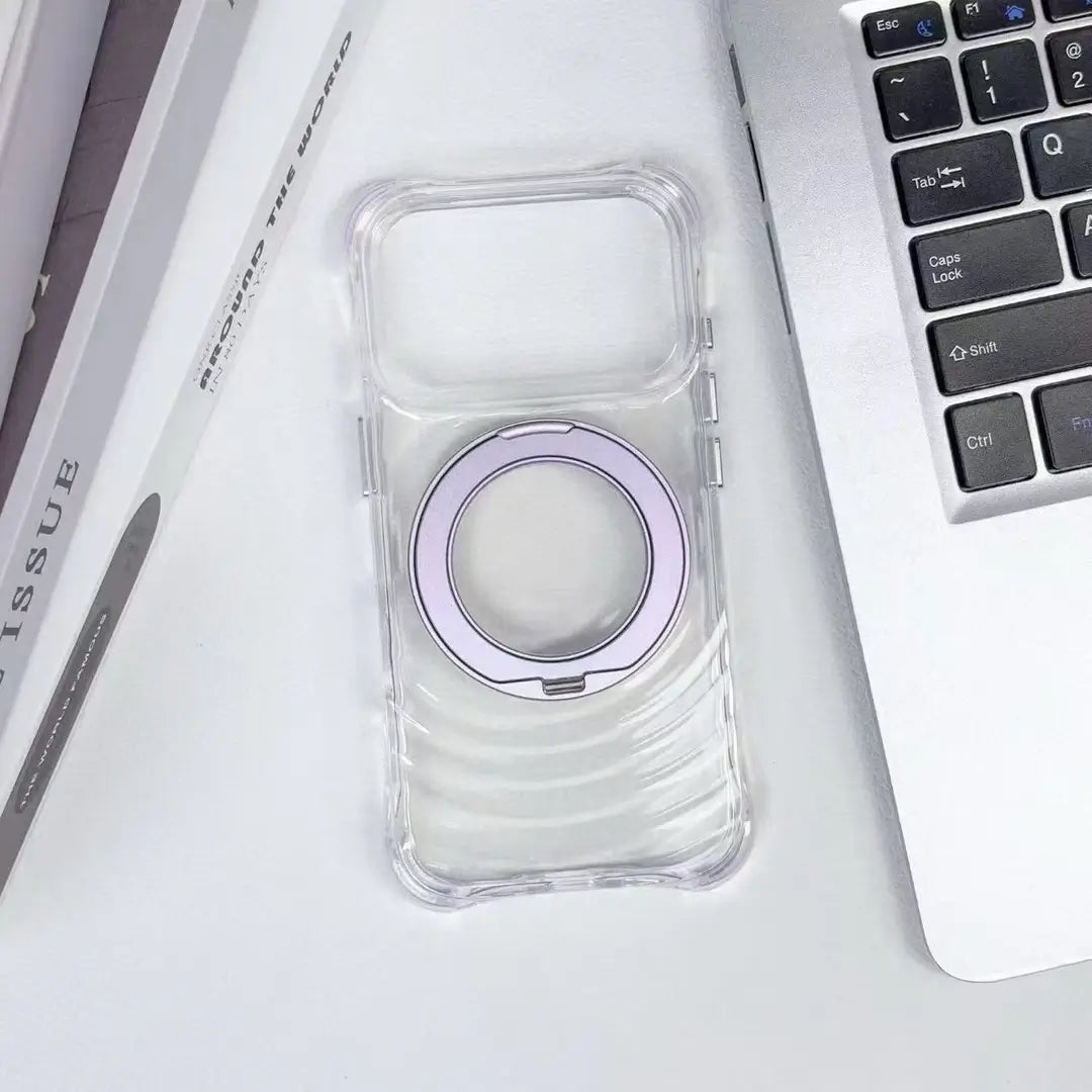 iPhone Wave Pattern Magnetic Case | 360° Aluminum Ring Stand Wholesale