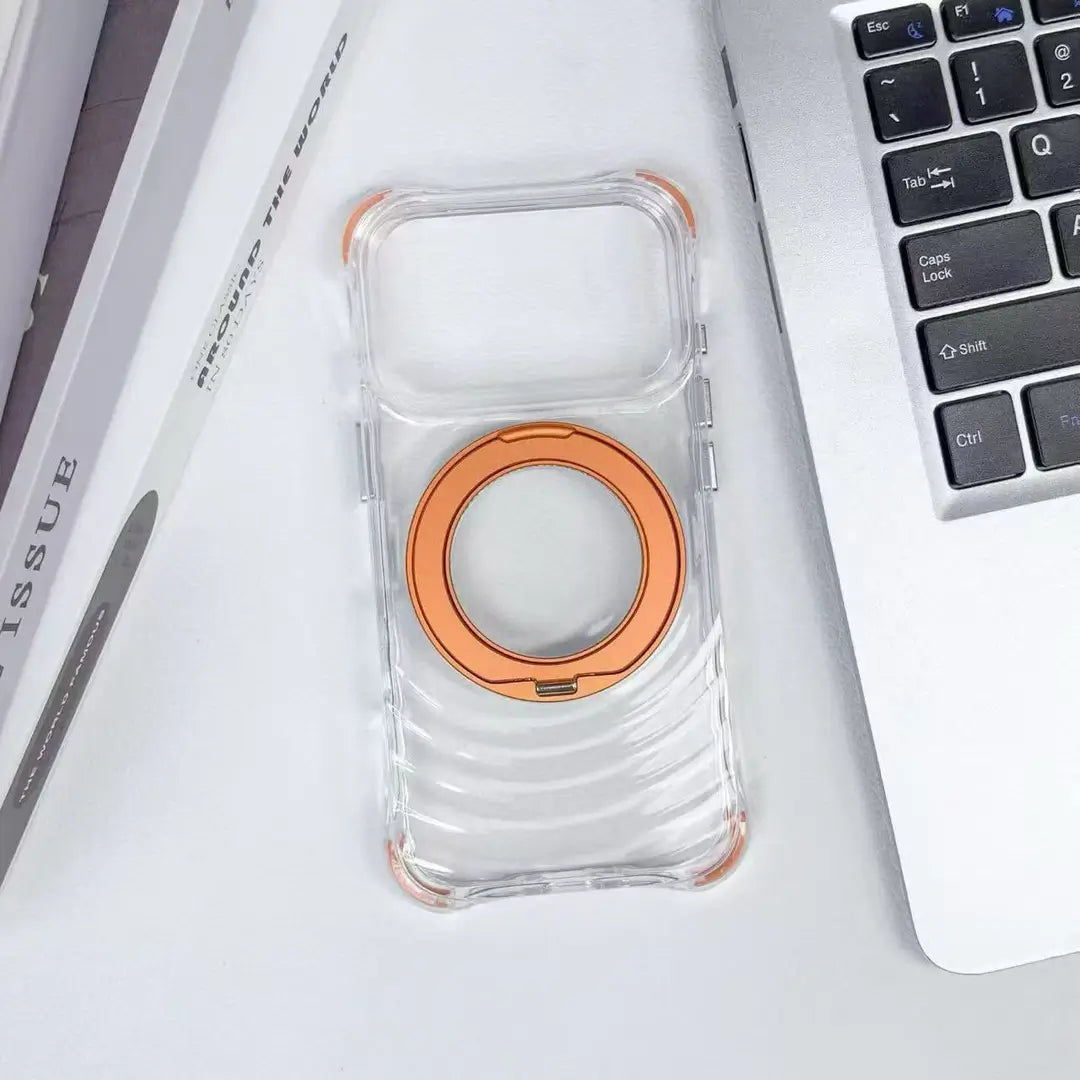 iPhone Wave Pattern Magnetic Case | 360° Aluminum Ring Stand Wholesale