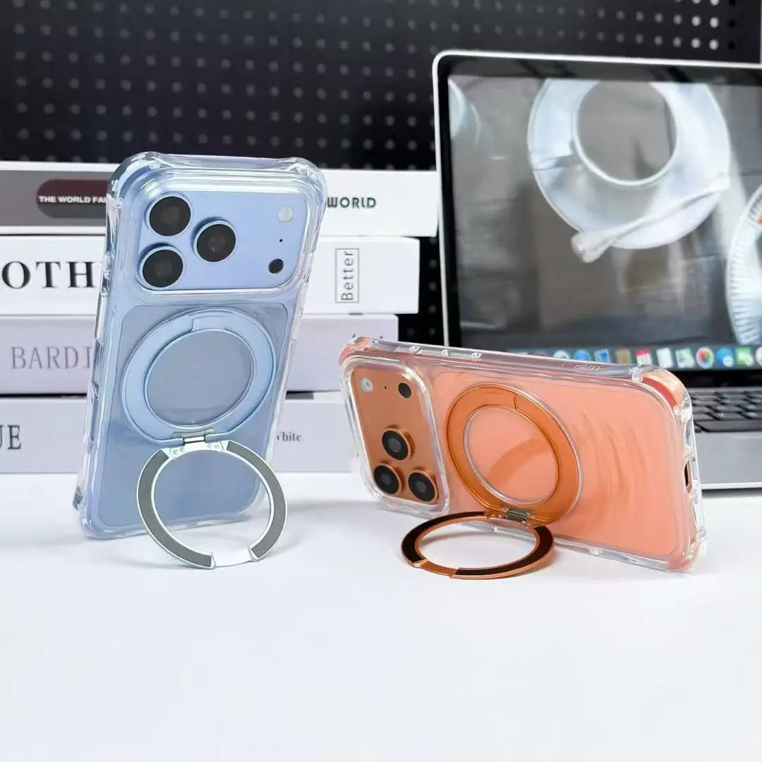 iPhone Wave Pattern Magnetic Case | 360° Aluminum Ring Stand Wholesale