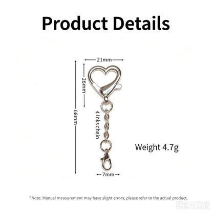 Heart Lobster Clasp Keychain Hardware – Zinc Alloy, DIY Charm Pendant Clip