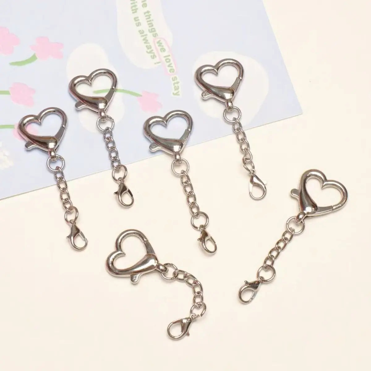 Heart Lobster Clasp Keychain Hardware – Zinc Alloy, DIY Charm Pendant Clip