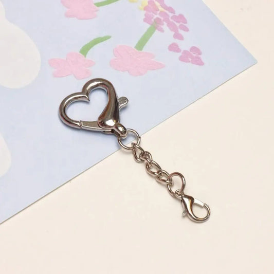 Heart Lobster Clasp Keychain Hardware – Zinc Alloy, DIY Charm Pendant Clip