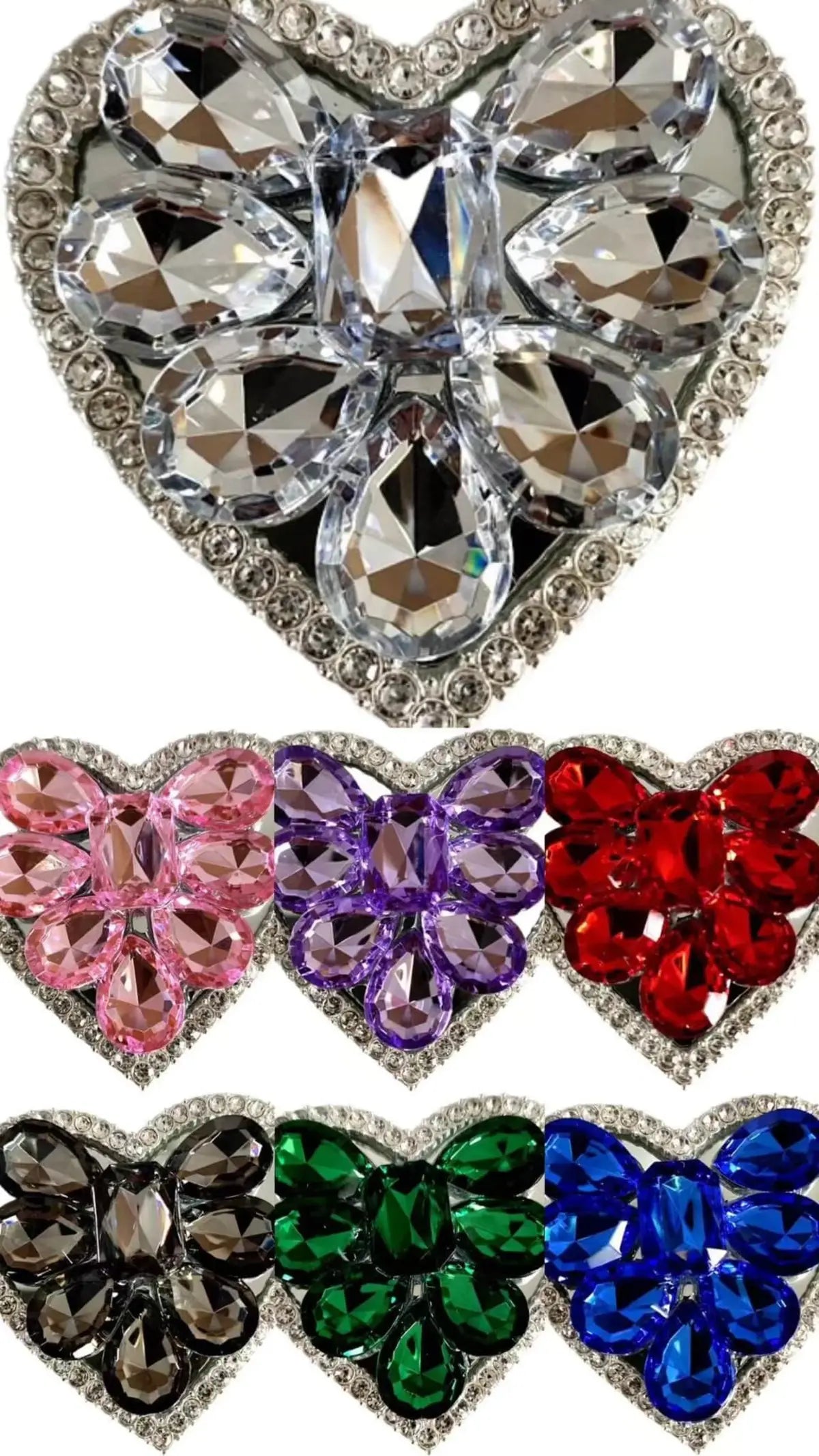 Rhinestone Heart Phone Grip Stand – 7 Colors | No MOQ, In Stock