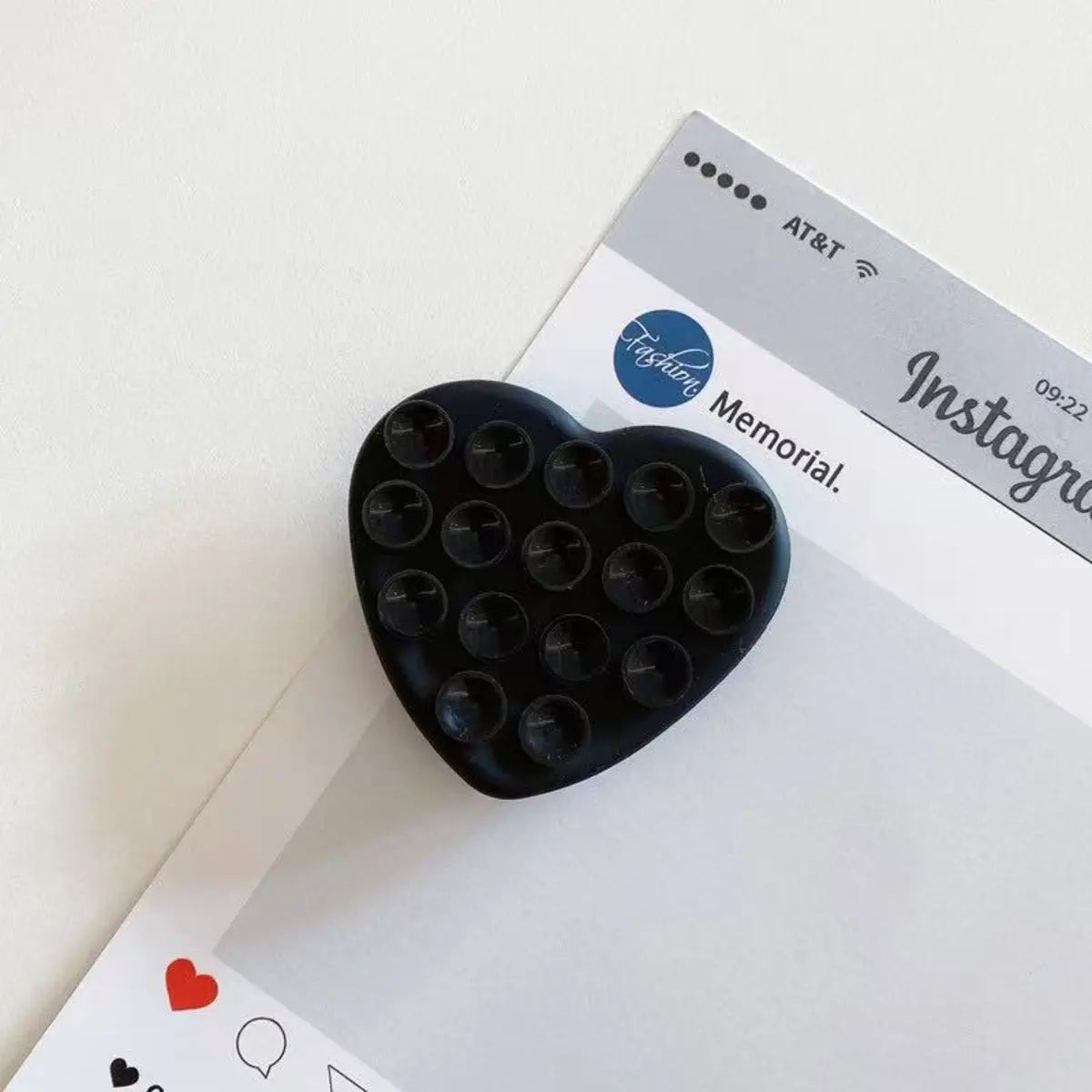 Cute Heart Double Sided Suction Cup Phone Holder, Silicone Phone Suction Mount for Mirror & Smooth Wall